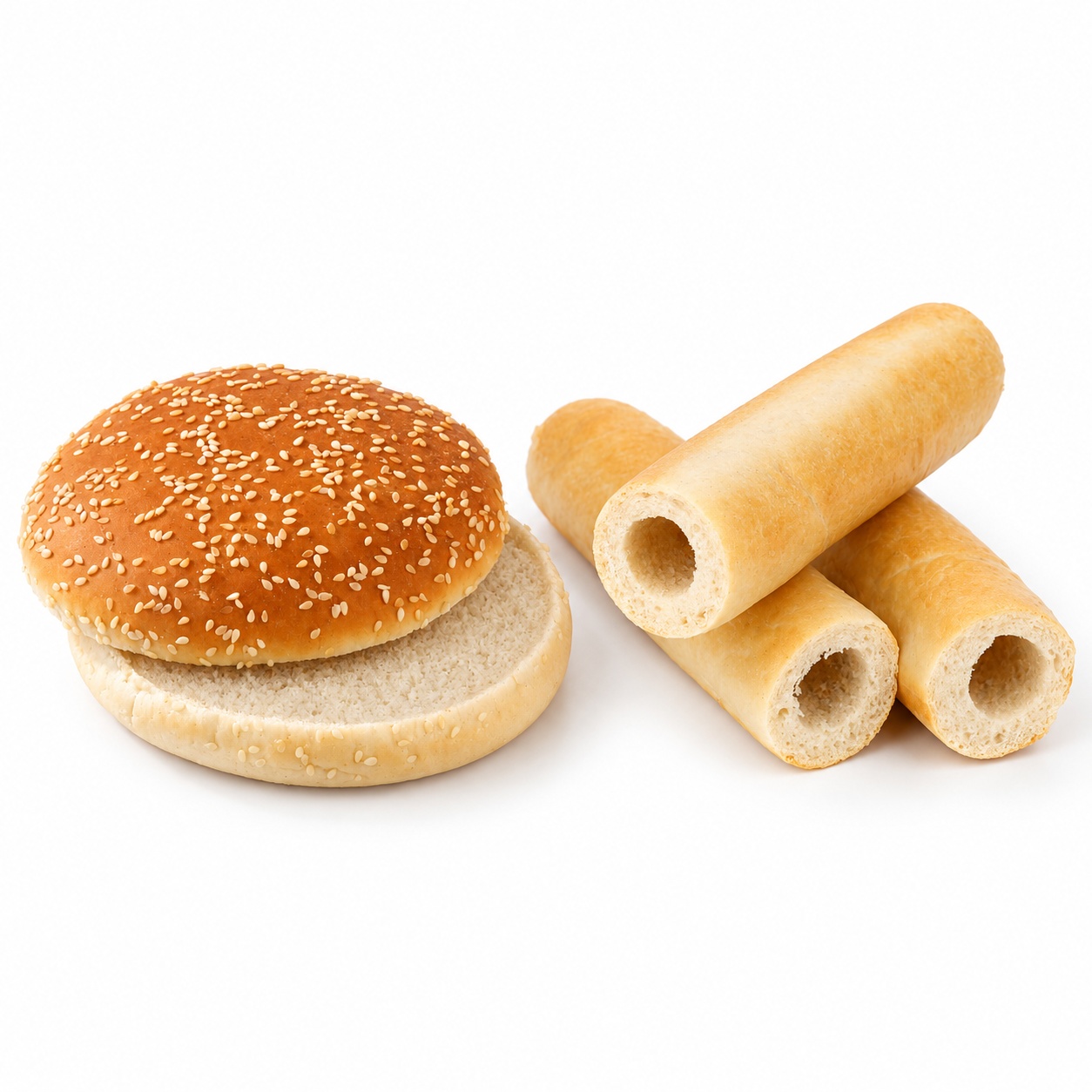 Žemle na burgre a hotdogy